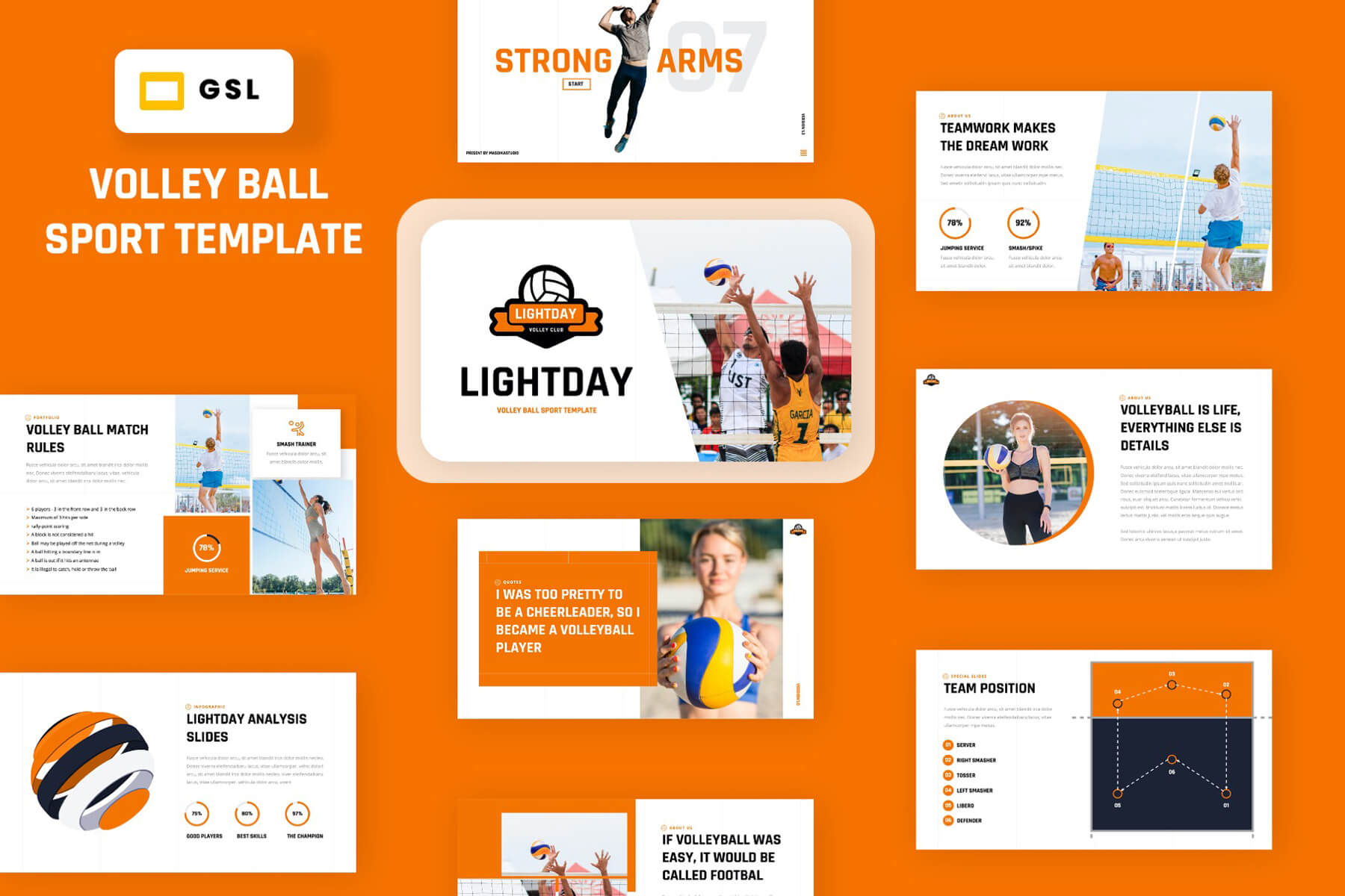 LIGHTDAY Volleyball Sport Google Slides Template MasdikaStudio
